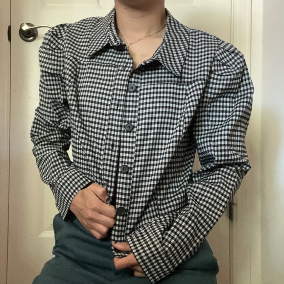 NWT Current Air/Anthropologie Cropped Gingham Jacket - Picture 1 of 4